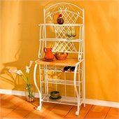 Southern Enterprises Trellis Bakers Rack with Wine Storage