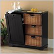 Southern Enterprises Black Rattan Basket Sideboard