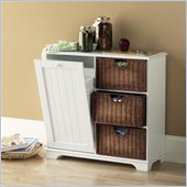 Southern Enterprises White Rattan Basket Sideboard
