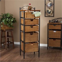 Southern Enterprises 5-Drawer Wicker Storage Unit