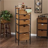 Southern Enterprises 5-Drawer Wicker Storage Unit