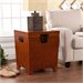 Southern Enterprises Pyramid Storage Trunk End Table in Mission Oak