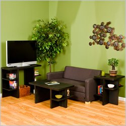Southern Enterprises Contemporary Black Coffee Table and End Table Set