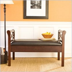 Southern Enterprises Faux Leather Espresso Storage Bench Best Price