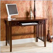 Southern Enterprises Wood Writing Desk with Pullout Drawers in Espresso 