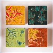 Southern Enterprises Hand Painted 4 Piece Wall Panel Set