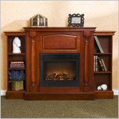 Southern Enterprises Sutter Classic Mahogany Fireplace with Bookcases