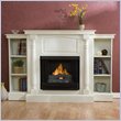 Southern Enterprises Sutter Antique White Fireplace with Bookcases