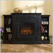 Southern Enterprises Sussex Braid Black Fireplace with Bookcases