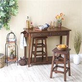 Southern Enterprises 3 Piece Breakfast Bar Set in Espresso