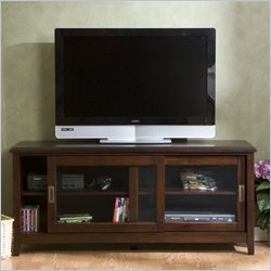 Southern Enterprises Brown Wood TV Stand