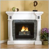 Southern Enterprises Slate White Corner/Flat Fireplace