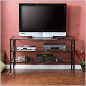 Southern Enterprises Distressed Metal / Glass TV Stand