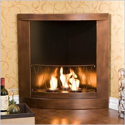 Southern Enterprises Copper Finish Corner Gel Fireplace