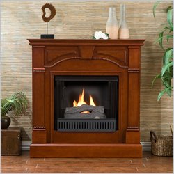 Southern Enterprises Sussex Braid Classic Mahogany Fireplace