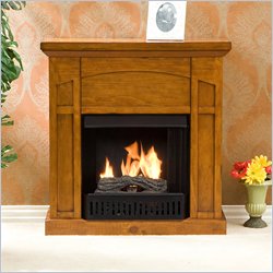 Southern Enterprises Mission Glazed Pine Fireplace
