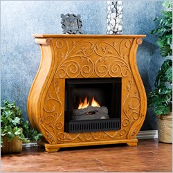Southern Enterprises Valencia Plantation Oak Carved Fireplace