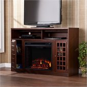 Southern Enterprises Narita Espresso TV Stand with Electric Fireplace