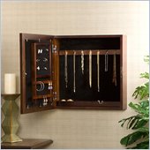Southern Enterprises Espresso Square Wall Mount Jewelry Armoire