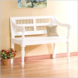 Southern Enterprises Classic Antique White Mahogany Bench Best Price