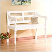 Southern Enterprises Classic Antique White Mahogany Bench