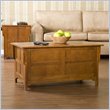 Southern Enterprises Mission Trunk  Rectangular Wood Top Cocktail Table in Oak