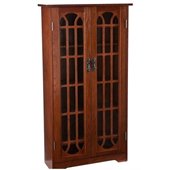 Southern Enterprises Oak Windowpane Media Storage Cabinet
