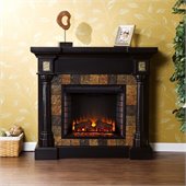 Southern Enterprises Carrington Slate Convertible Black Electric Fireplace