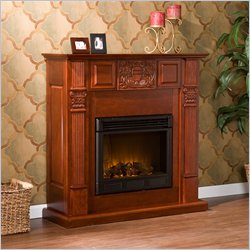 Southern Enterprises LaSalle Carved Mahogany Electric Fireplace