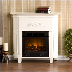 Southern Enterprises Mayfair Ivory Petite Electric Fireplace