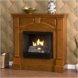 Southern Enterprises Heritage Mission Oak Gel Fuel Fireplace