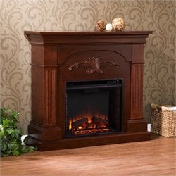 Southern Enterprises Sicilian Harvest Mahogany Electric Fireplace