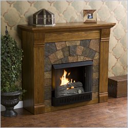 Southern Enterprises Elkmont Salem Antique Oak Gel Fuel Fireplace