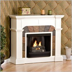 Southern Enterprises Cartwright Ivory Convertible Slate Gel Fuel Fireplace