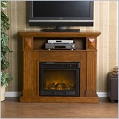 Southern Enterprises Graham Brown Mahogany Media Console with Electric Fireplace