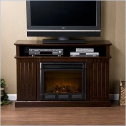 Southern Enterprises Kingsbury Espresso Media Console with Electric Fireplace