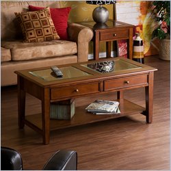 Southern Enterprises Valley Cocktail Table in Walnut