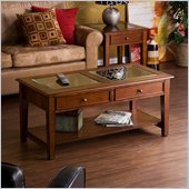 Southern Enterprises Valley Cocktail Table in Walnut
