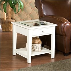 Southern Enterprises Valley End Table in White