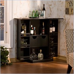 Southern Enterprises Fold Away Black Home Bar