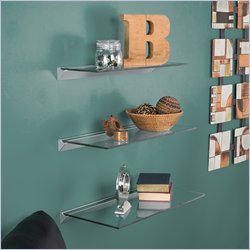 Southern Enterprises 24 x 12 Clear Glass Floating Shelf