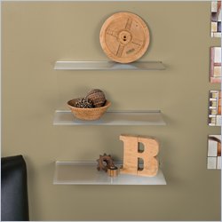 Southern Enterprises 24 x 12 Frosted Floating Glass Shelf