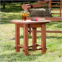 Southern Enterprises Round End Table in Dark Brown