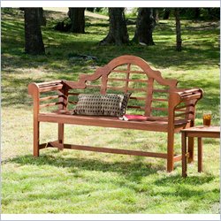 Southern Enterprises Lutyens Bench in Dark Brown