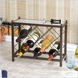 Southern Enterprises Textured Brown 8-Bottle Wine Rack