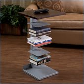 Southern Enterprises Monroe Espresso and Silver Multi-Shelf Side Table