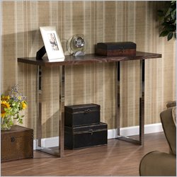 Southern Enterprises Brooklyn Espresso and Chrome Sofa Table