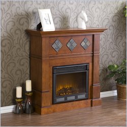 Southern Enterprises Monticello Walnut Electric Fireplace