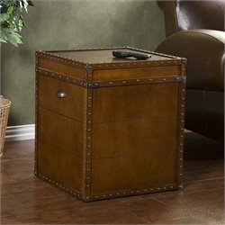 Southern Enterprises Steamer Trunk End Table