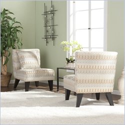 Southern Enterprises Pair of Celia Chairs/Pillows in Clapton Jade